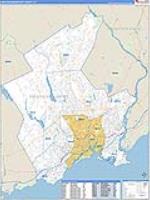 Greater Bridgeport, Ct Carrier Route Wall Map